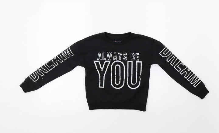 Primark Girls Black   Pullover Sweatshirt Size 7-8 Years  - Be You