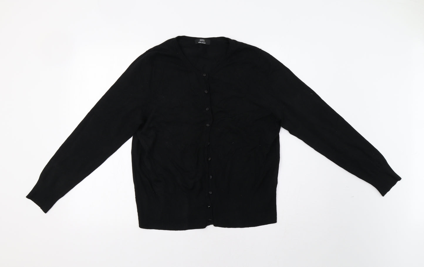 M&S Womens Black   Cardigan Jumper Size 18