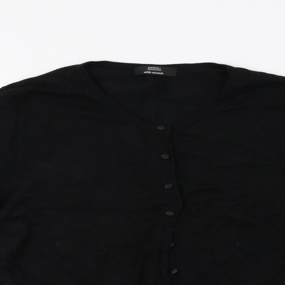 M&S Womens Black   Cardigan Jumper Size 18