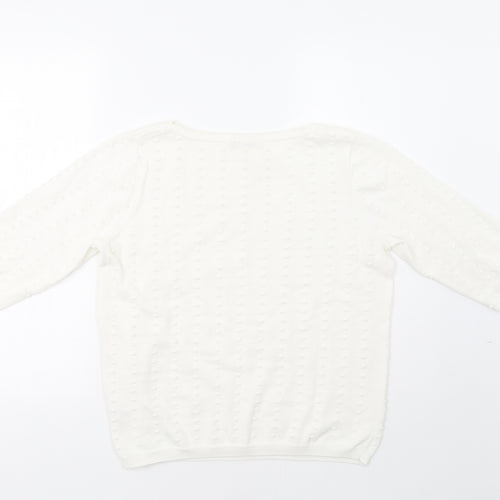 TU Womens White Polka Dot  Pullover Jumper Size 14