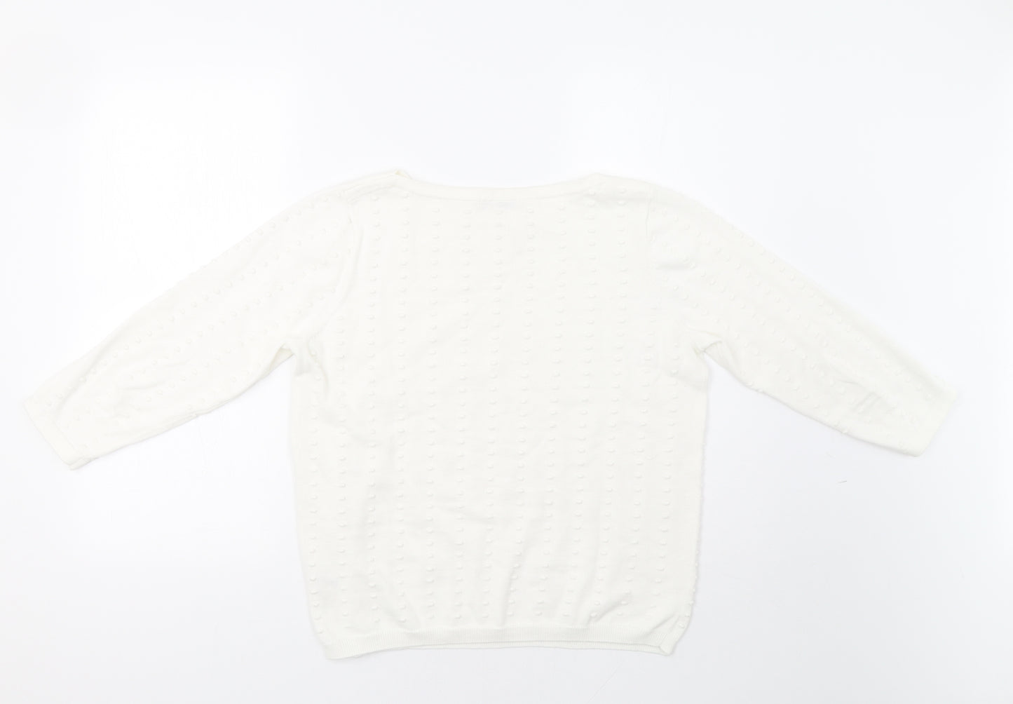 TU Womens White Polka Dot  Pullover Jumper Size 14