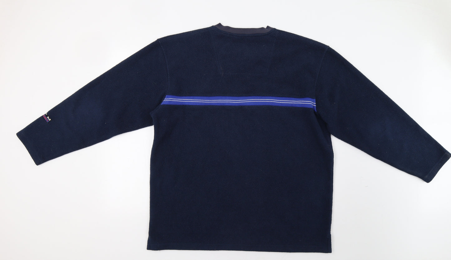 PFM sport Mens Blue Striped  Pullover Sweatshirt Size L