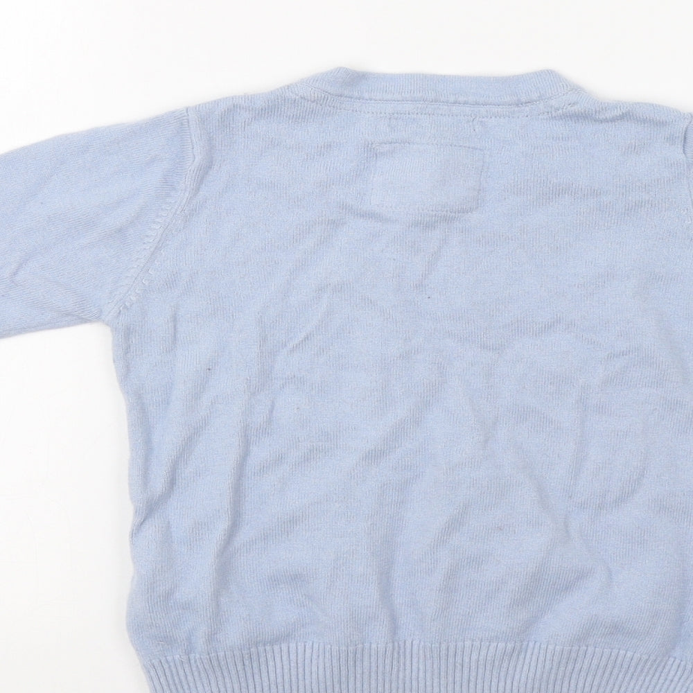 M&S Boys Blue   Pullover Jumper Size 4-5 Years  - Cars