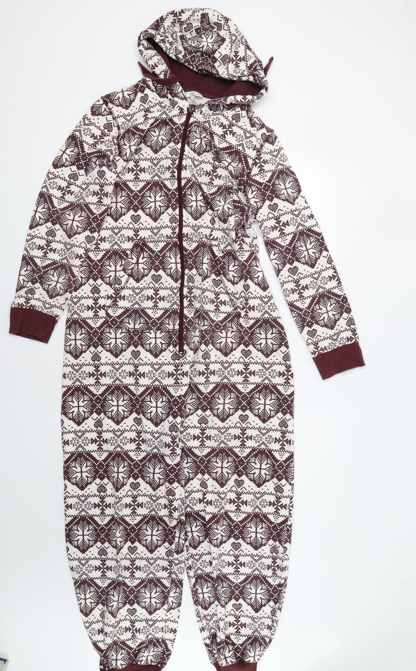 New Look Womens Brown Fair Isle   Bodysuit Size L