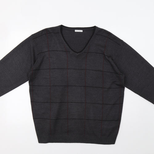 Simon Taylor Mens Grey Check  Pullover Jumper Size L