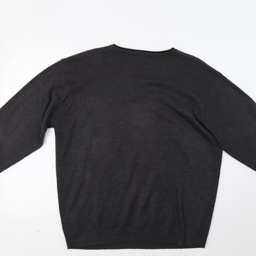 Simon Taylor Mens Grey Check  Pullover Jumper Size L