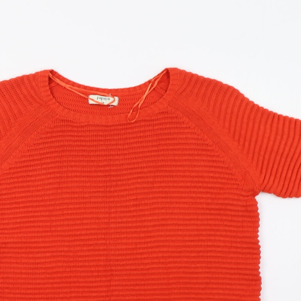 Papaya Womens Orange   Pullover Jumper Size 14