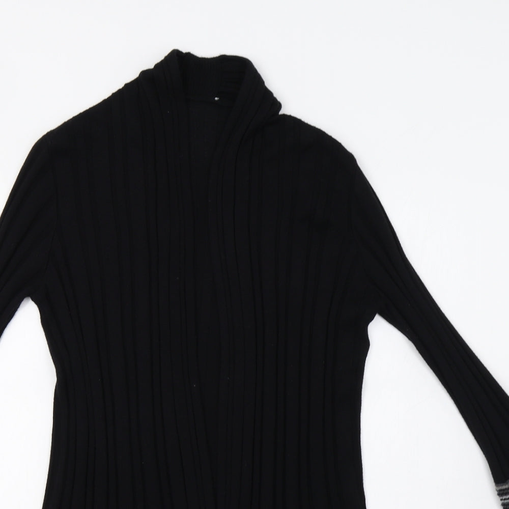 Per Una Womens Black Striped  Cardigan Jumper Size 10