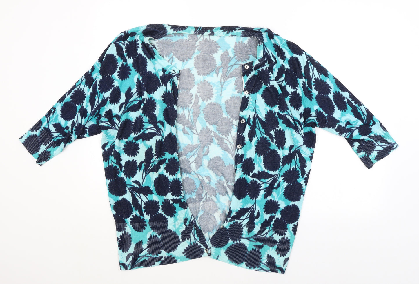 Preworn Womens Blue Fair Isle  Cardigan Jumper Size L