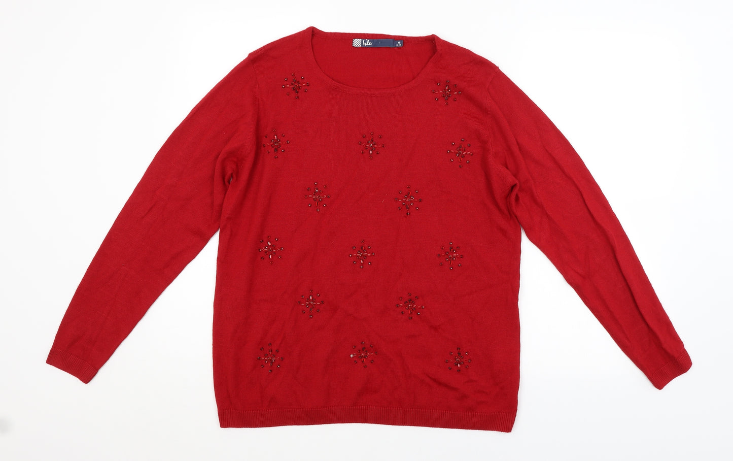 ISLE Womens Red   Pullover Jumper Size 14