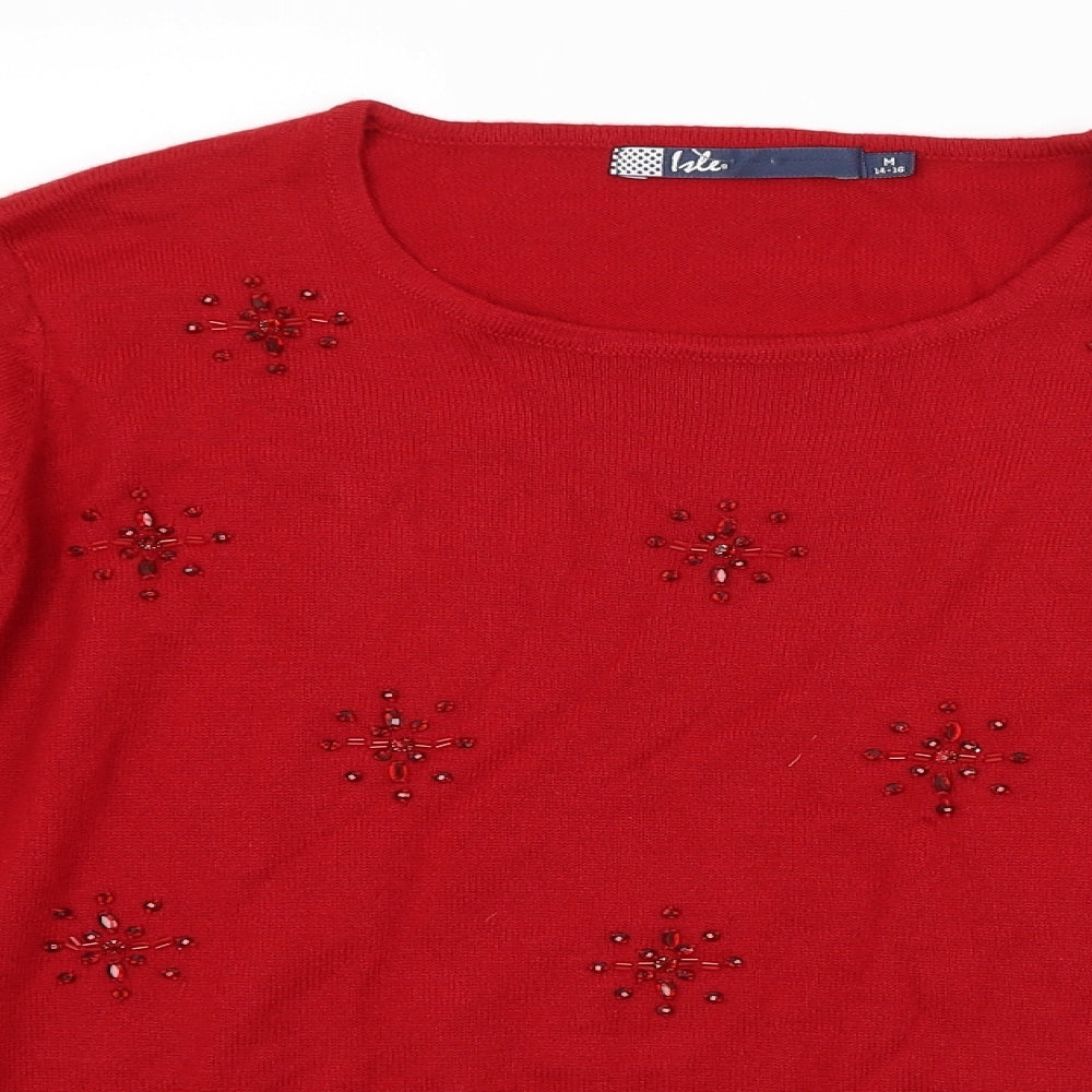 ISLE Womens Red   Pullover Jumper Size 14