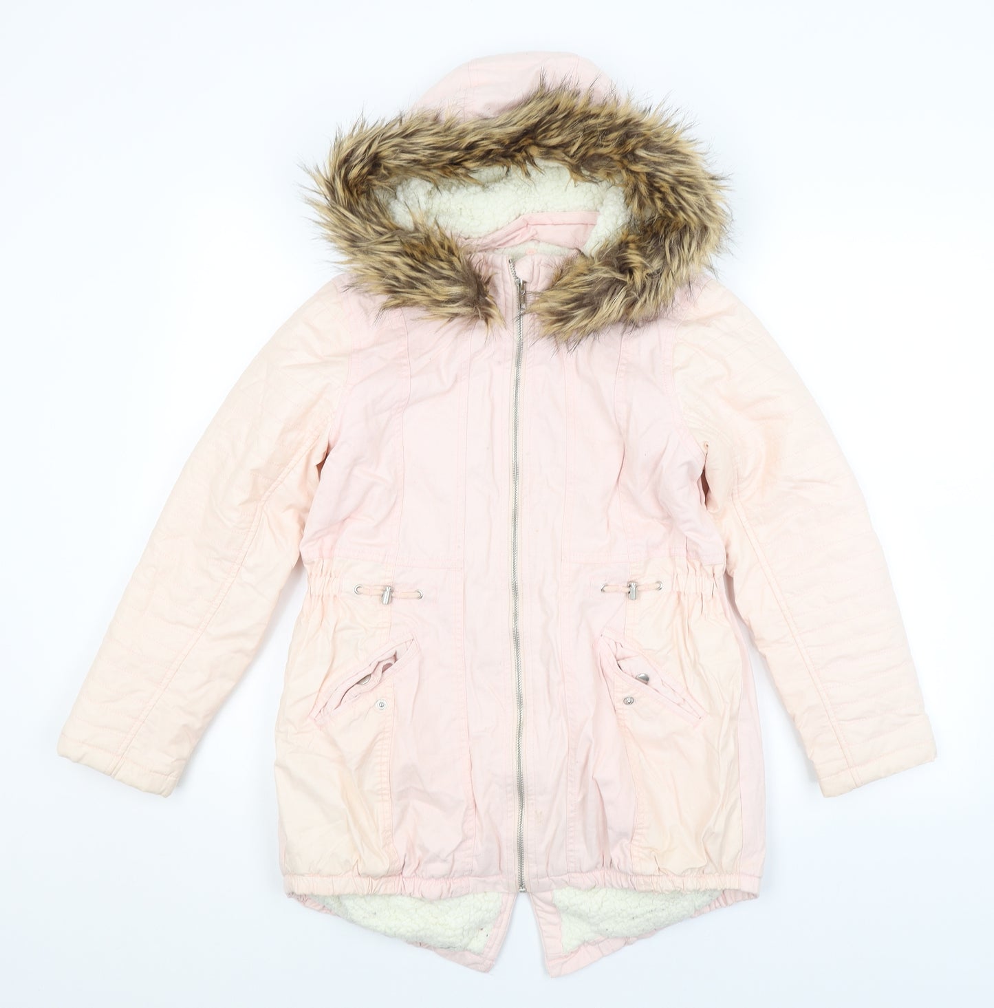 Preworn Girls Pink   Basic Coat Coat Size 10-11 Years