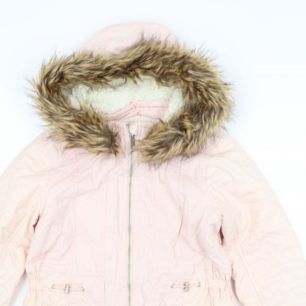 Preworn Girls Pink   Basic Coat Coat Size 10-11 Years