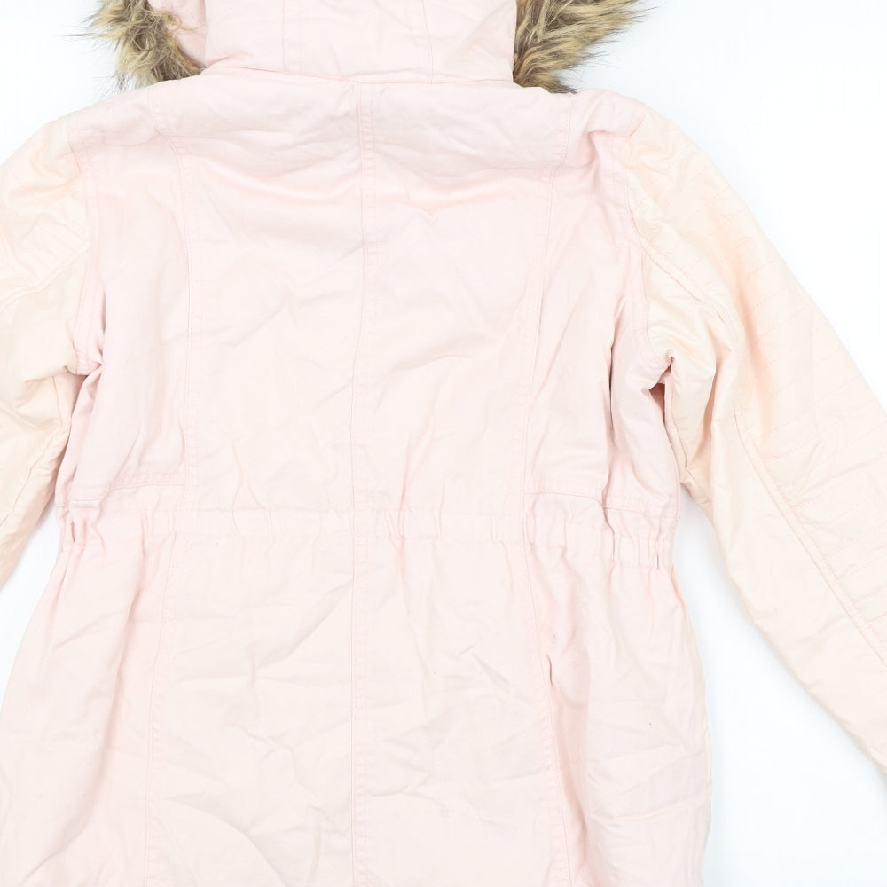 Preworn Girls Pink   Basic Coat Coat Size 10-11 Years