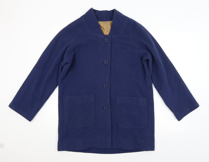 Preworn Womens Blue Overcoat Coat