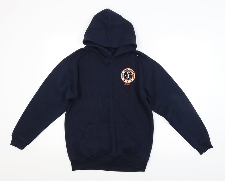 Preworn Boys Blue Pullover Hoodie Size 9-10 Years