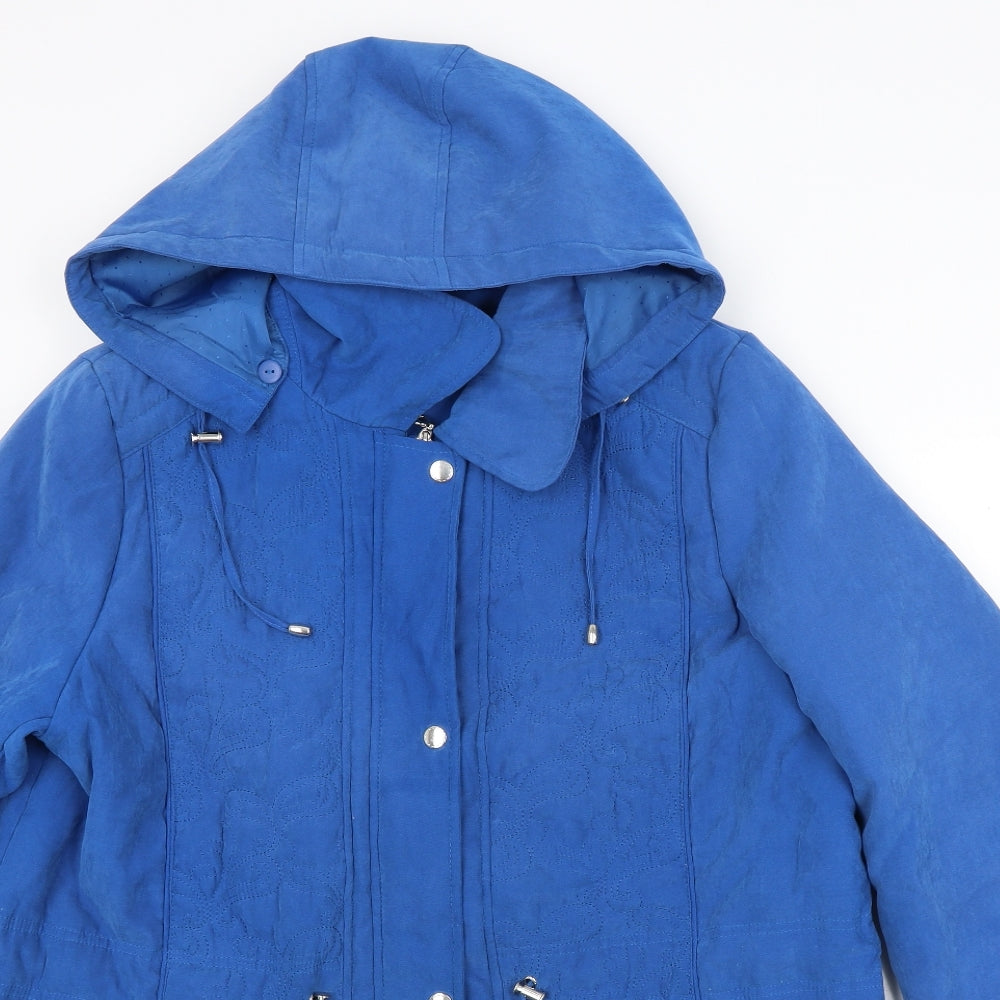 Bonmarché Womens Blue Paisley  Overcoat Coat Size 18