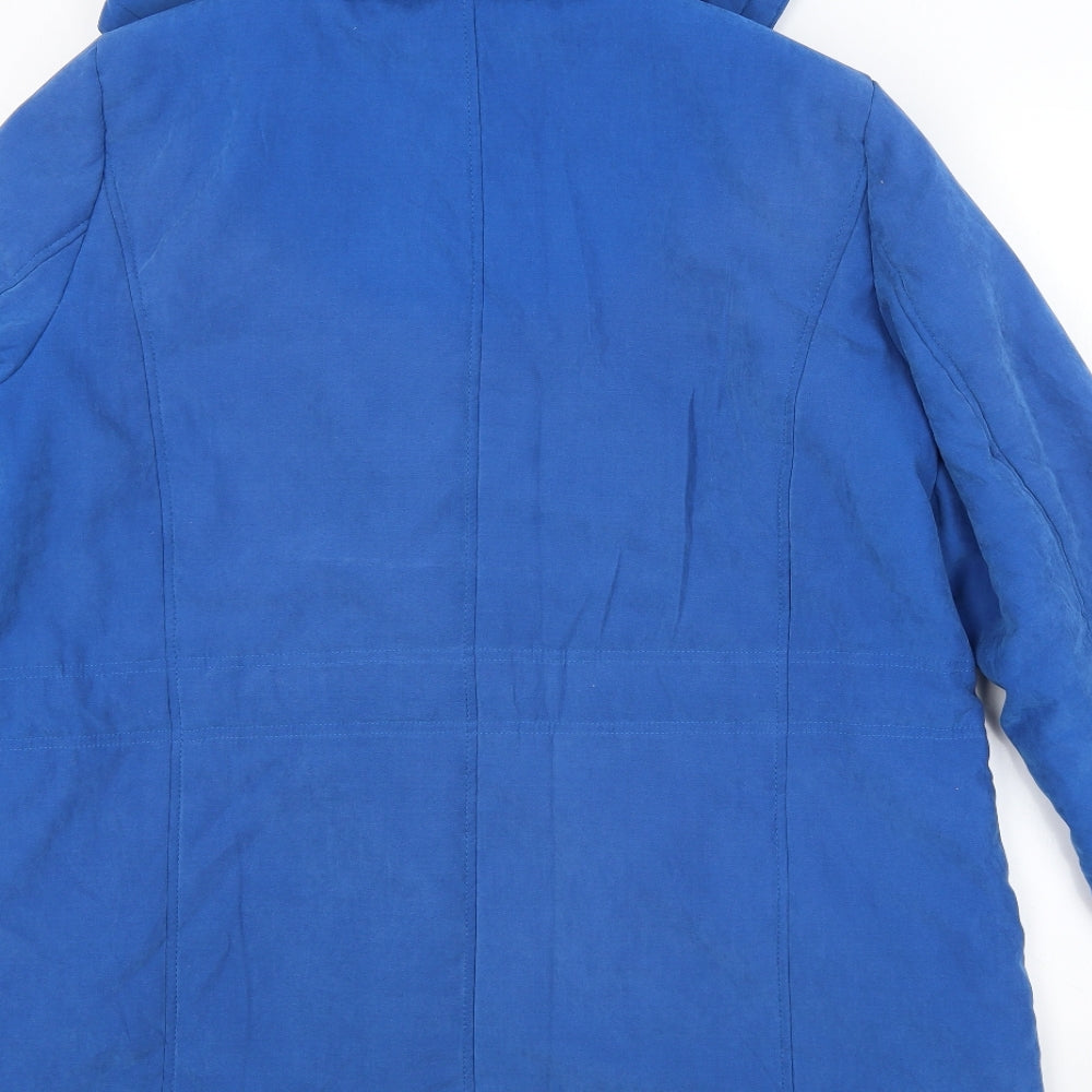 Bonmarché Womens Blue Paisley  Overcoat Coat Size 18