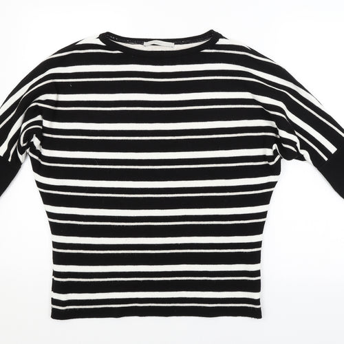 George Womens Black Striped  Pullover Jumper Size S