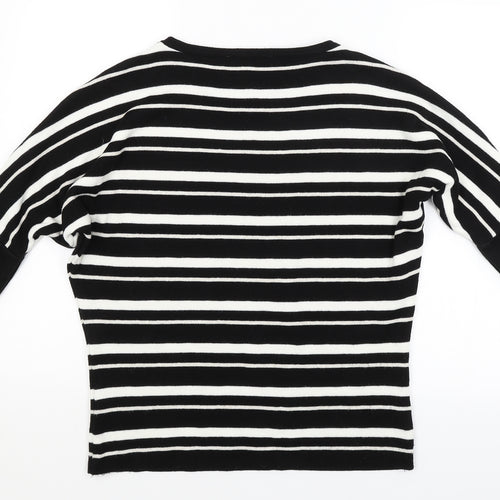 George Womens Black Striped  Pullover Jumper Size S