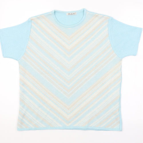 Berkertex Womens Blue Striped  Pullover Jumper Size 14