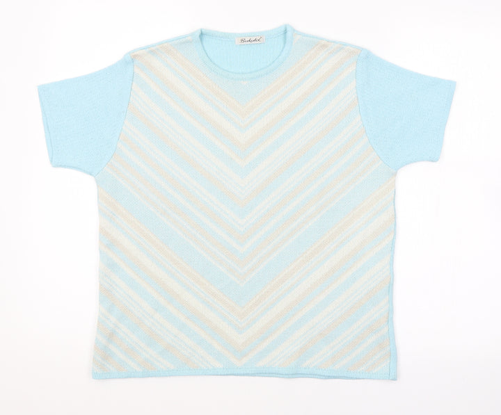Berkertex Womens Blue Striped Pullover Jumper Size 14