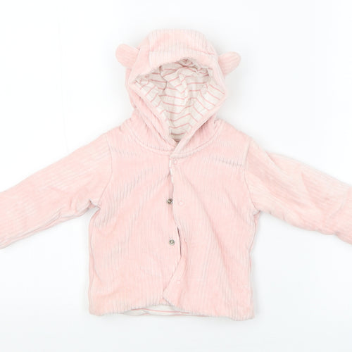 M&S Girls Pink   Basic Coat Coat Size 3-6 Months