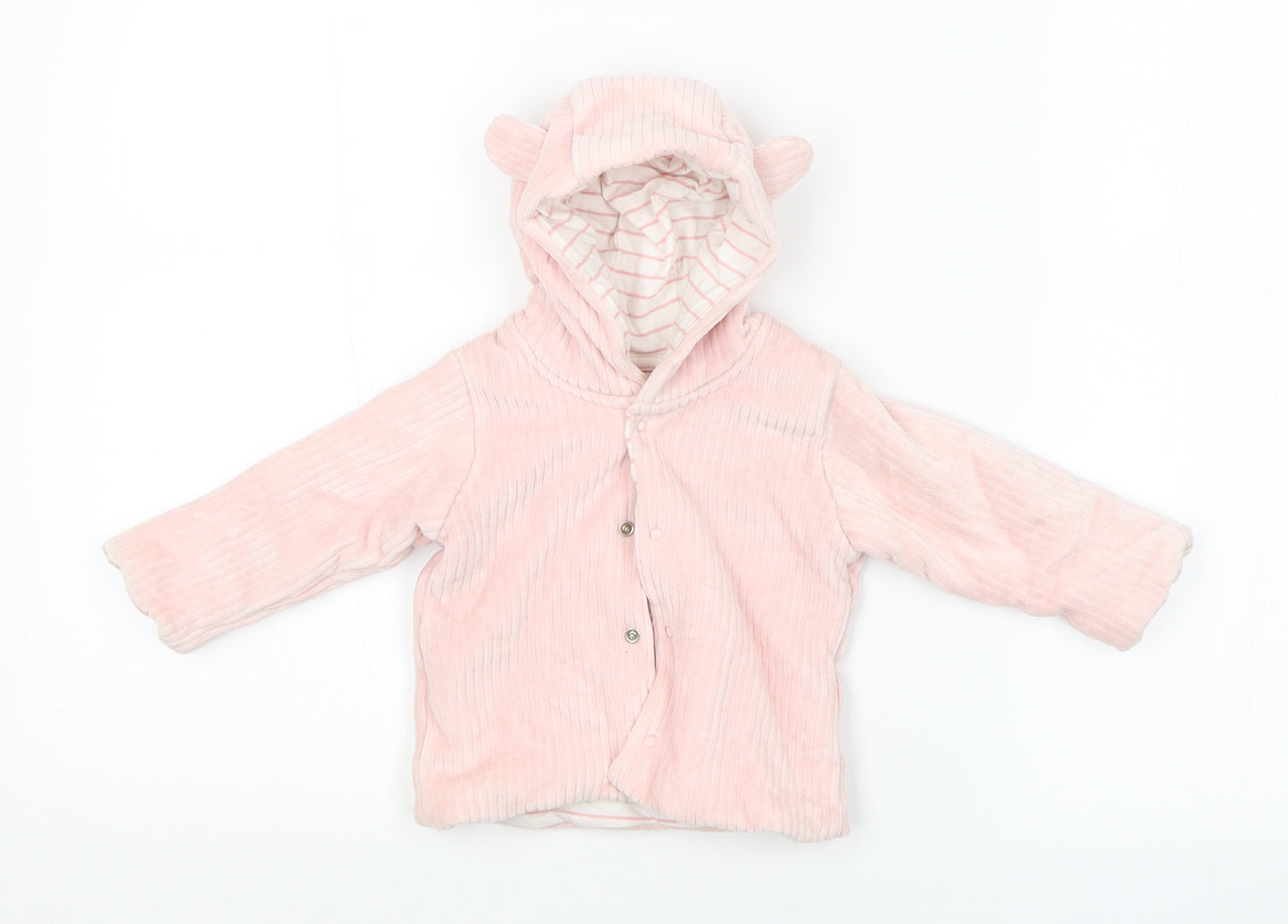 M&S Girls Pink   Basic Coat Coat Size 3-6 Months