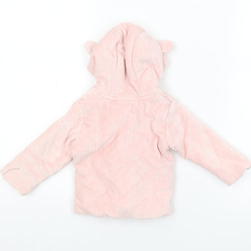 M&S Girls Pink   Basic Coat Coat Size 3-6 Months