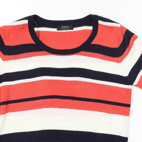 Papaya Womens Multicoloured Striped  Pullover Jumper Size 8