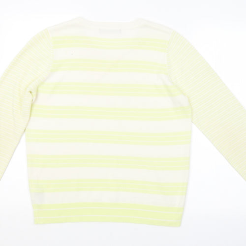 M&S Womens Yellow Striped  Pullover Jumper Size 12