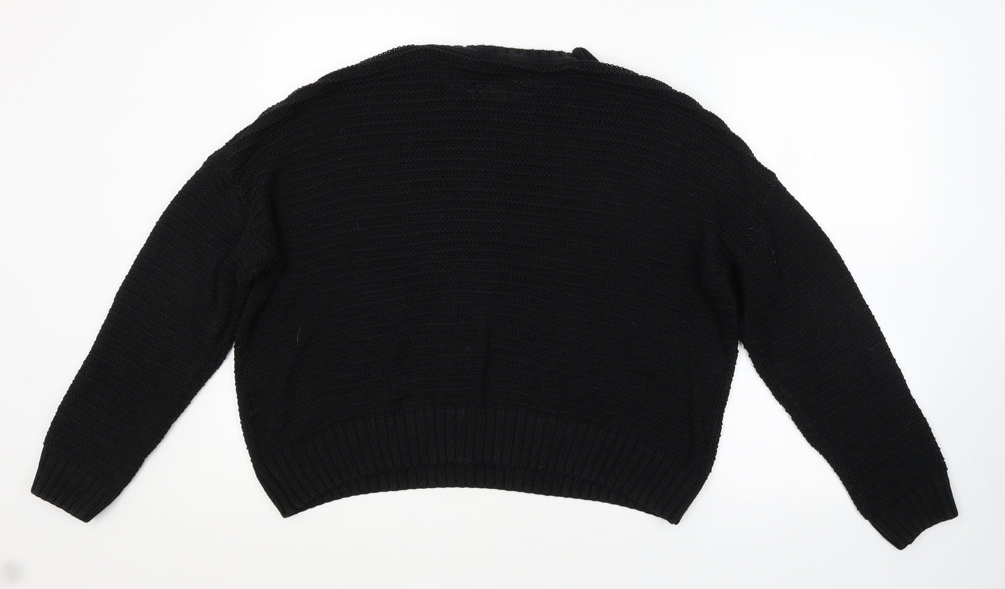 H&M Womens Black Striped  Pullover Jumper Size L