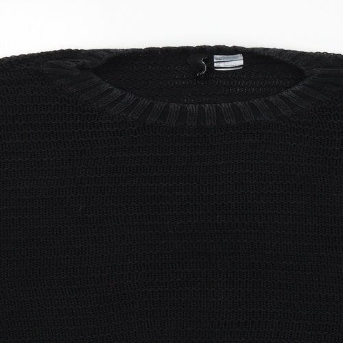 H&M Womens Black Striped  Pullover Jumper Size L