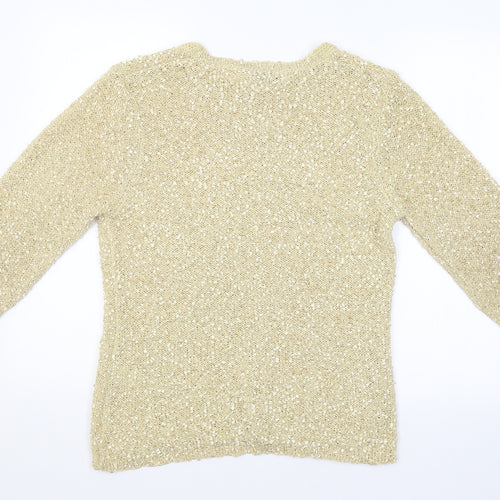 ALEXARA Womens Gold   Pullover Jumper Size L
