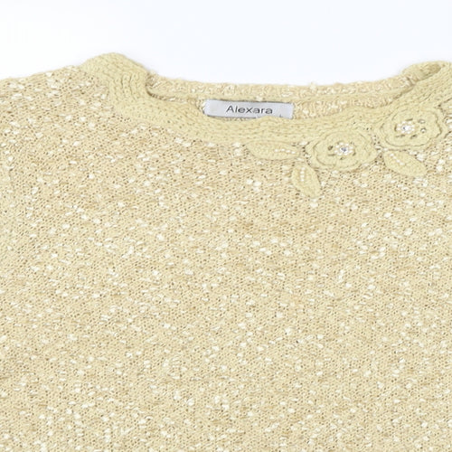 ALEXARA Womens Gold   Pullover Jumper Size L