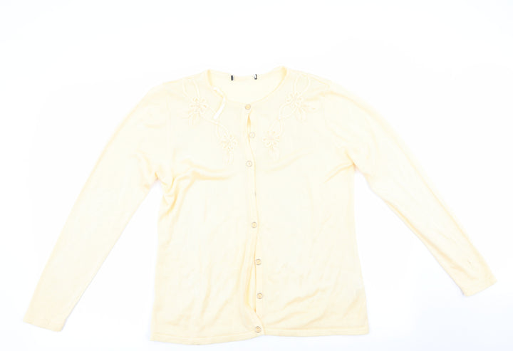 Preworn Womens Yellow Cardigan Jumper Size S