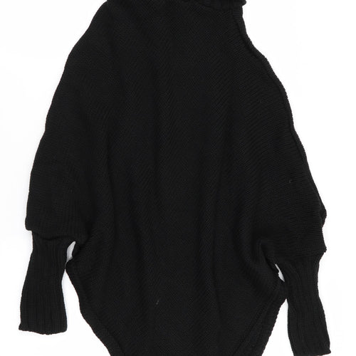 Preworn Womens Black   Pullover Jumper   - Batwing Sleeve - side splits