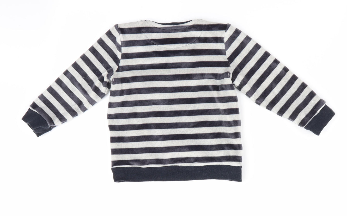 Marks and Spencer Girls Black Striped  Pullover Jumper   - Polar Bear