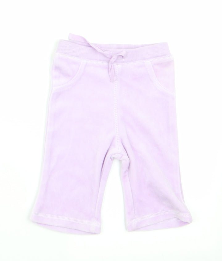 George Girls Purple Jogger Trousers Size 0-3 Months - Velvet feel