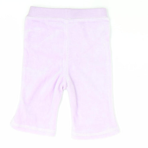 George Girls Purple   Jogger Trousers Size 0-3 Months  - Velvet feel