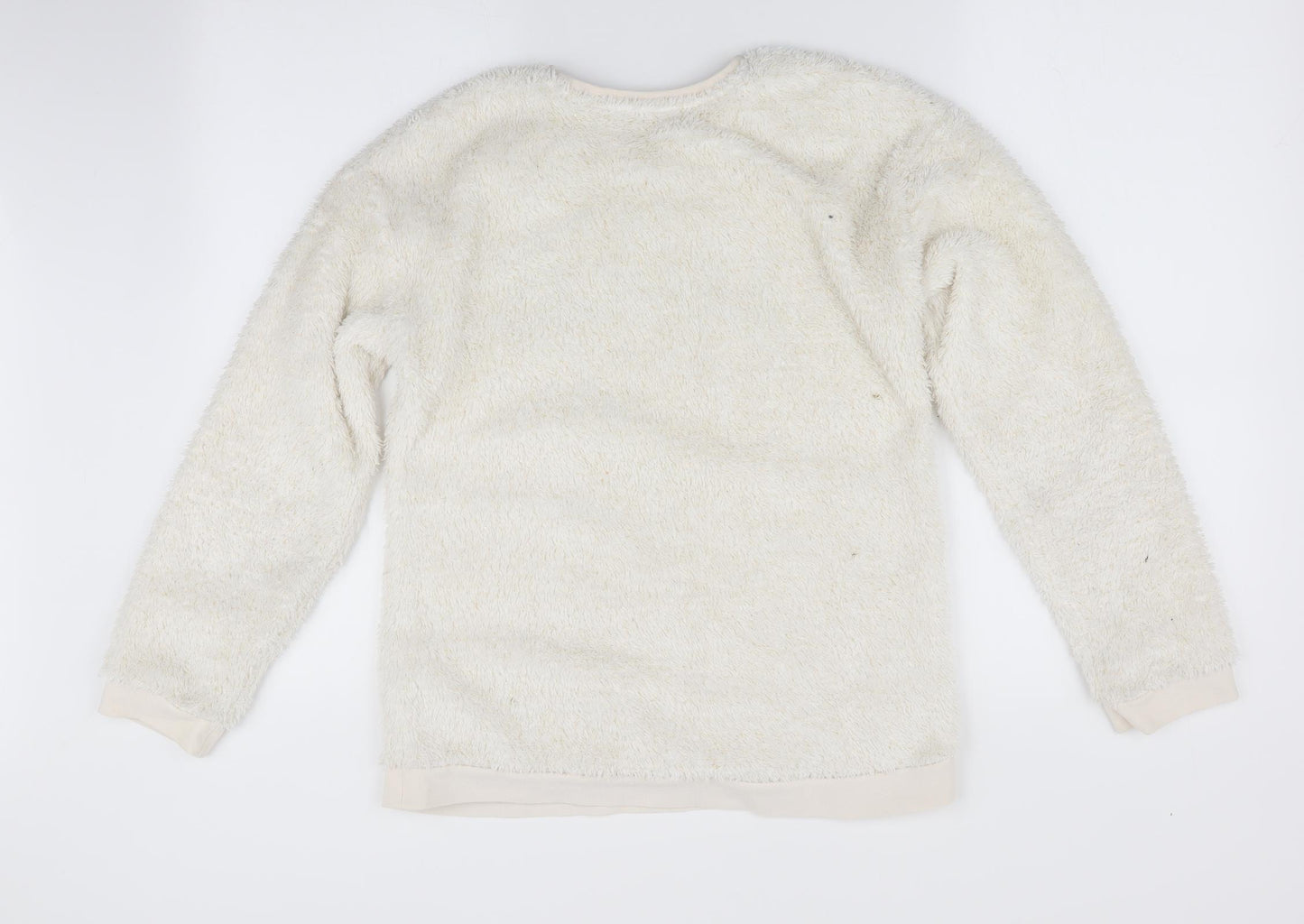 George Girls Ivory Solid   Pyjama Set Size 12-13 Years  - Snooze - subtle glitter effect