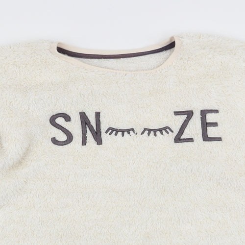 George Girls Ivory Solid   Pyjama Set Size 12-13 Years  - Snooze - subtle glitter effect