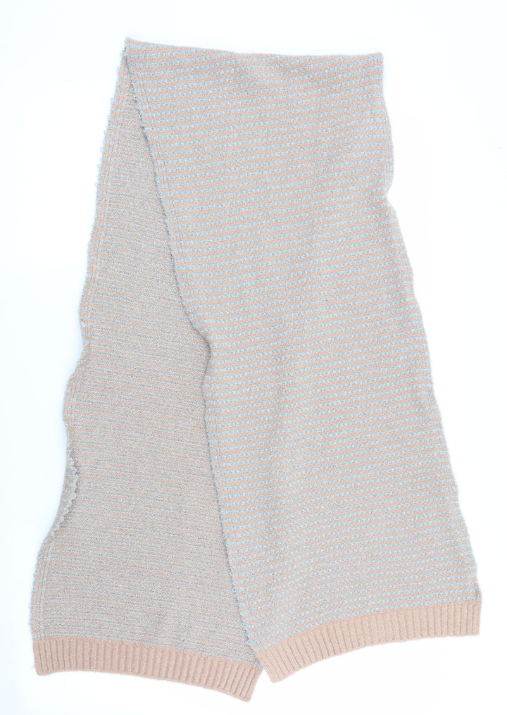 Peacock Womens Silver Striped   Scarf   - Subtle glitter effect