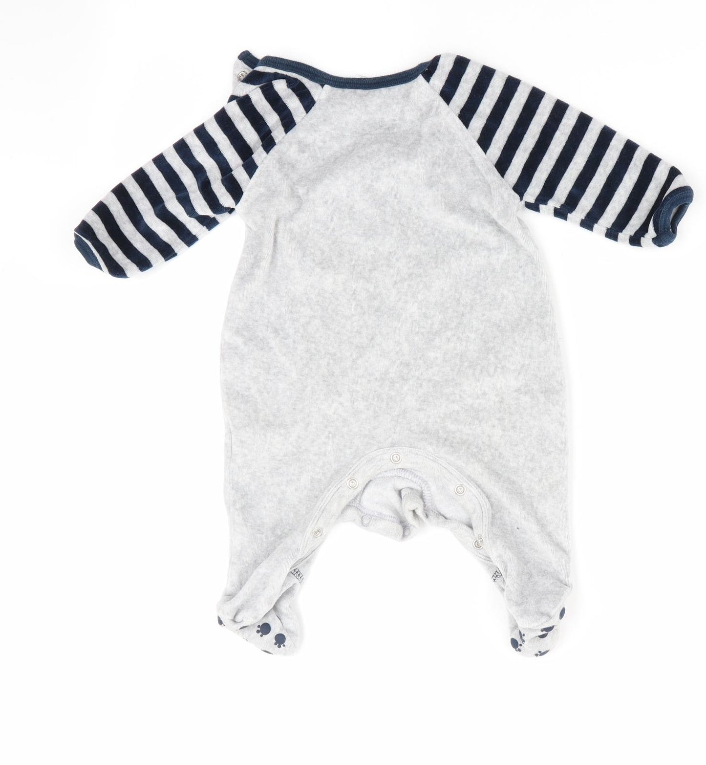 Disney by Mothercare Boys Grey Animal Print  Babygrow One-Piece Size 0-3 Months  - Tigger