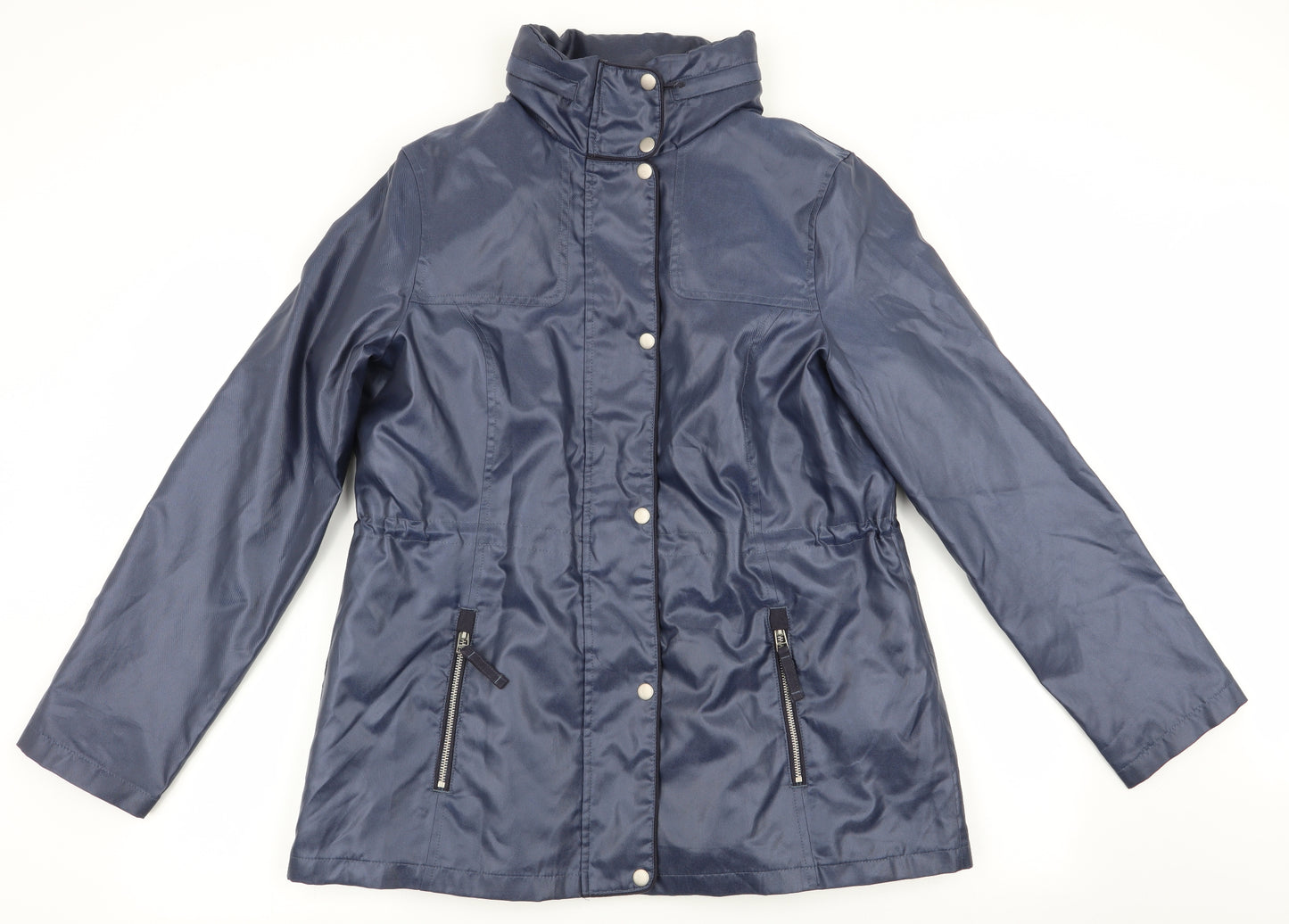 Marks and Spencer Womens Blue   Anorak Coat Size 14  - Subtle Shiny Fabric