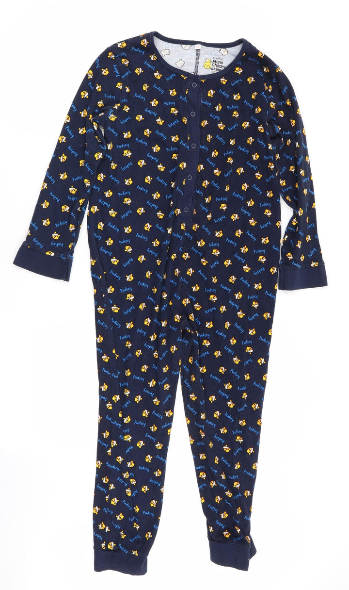 Blue Zoo Girls Blue Animal Print One Piece Size 11-12 Years - Pudsey Bear Print