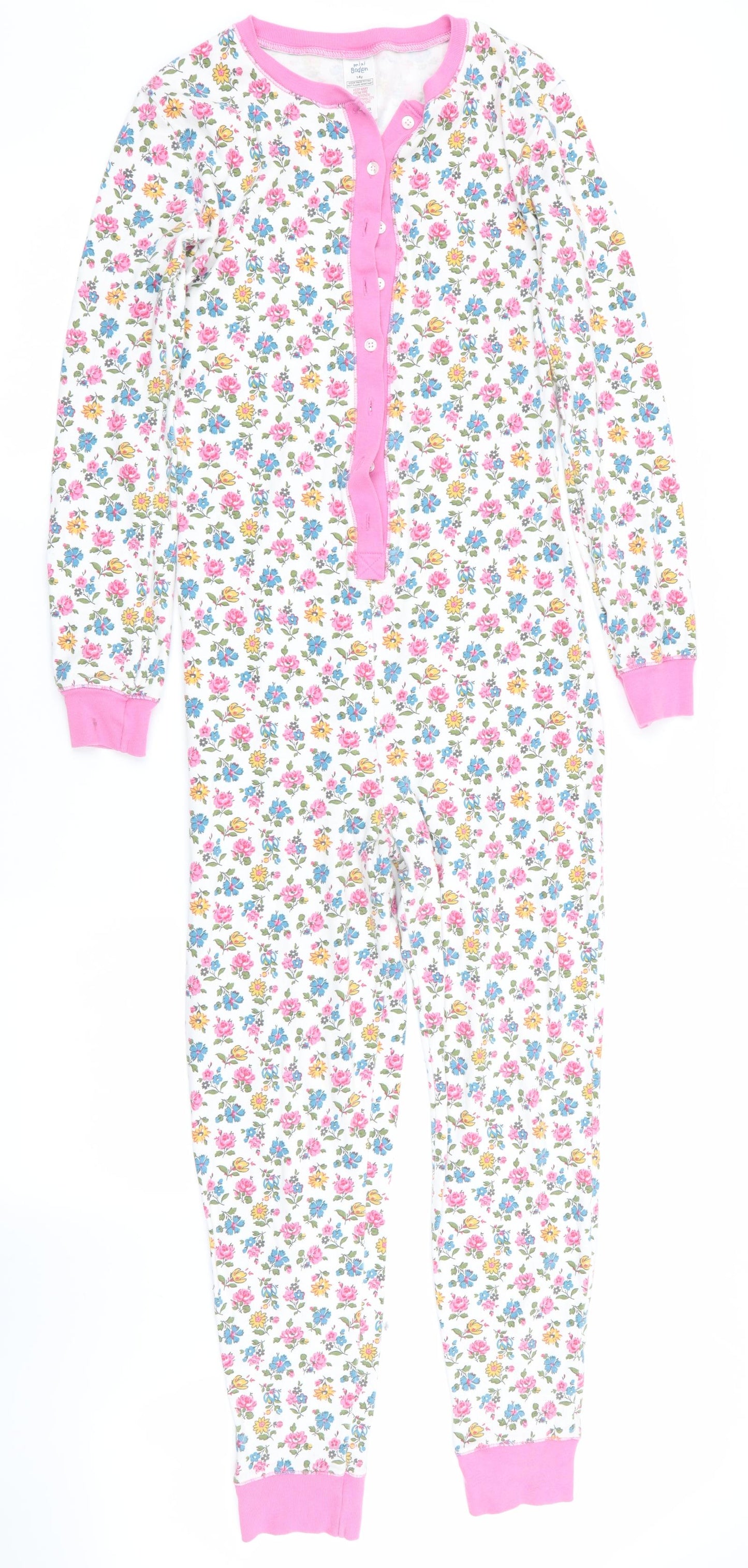 Mini Boden Girls Pink Floral   One Piece Size 14 Years