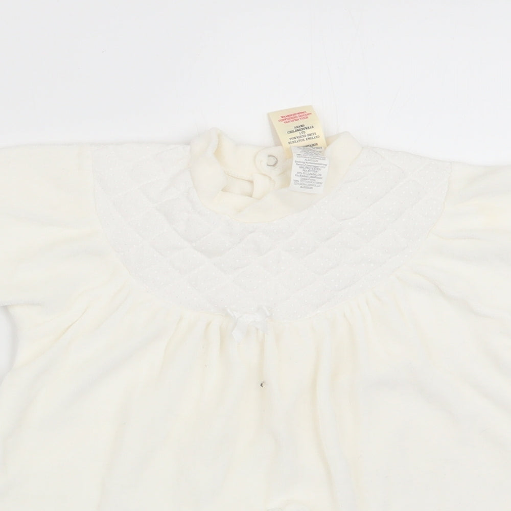 Adams Girls Ivory   Babygrow One-Piece Size 3-6 Months