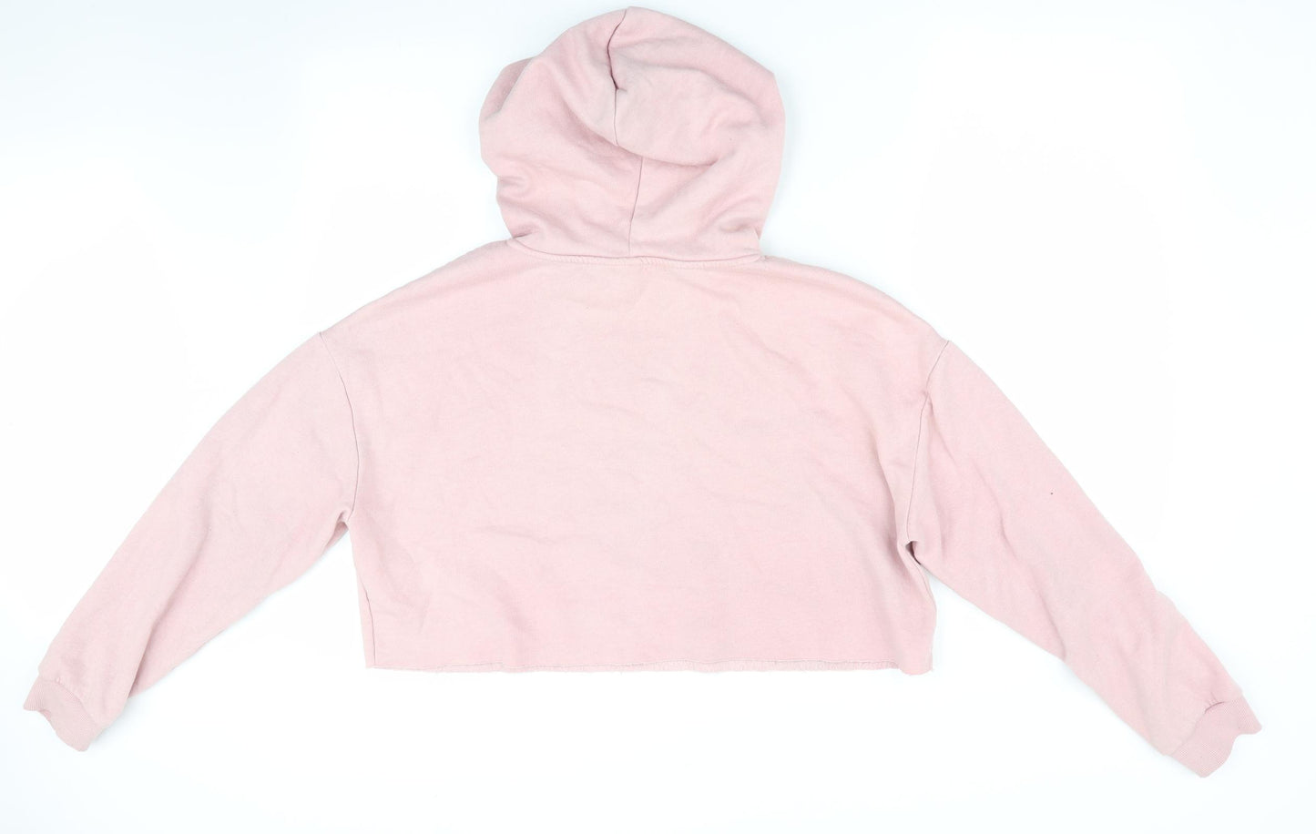 Divided Womens Pink   Pullover Hoodie Size 10  - Lovers Over Haters - Cropped