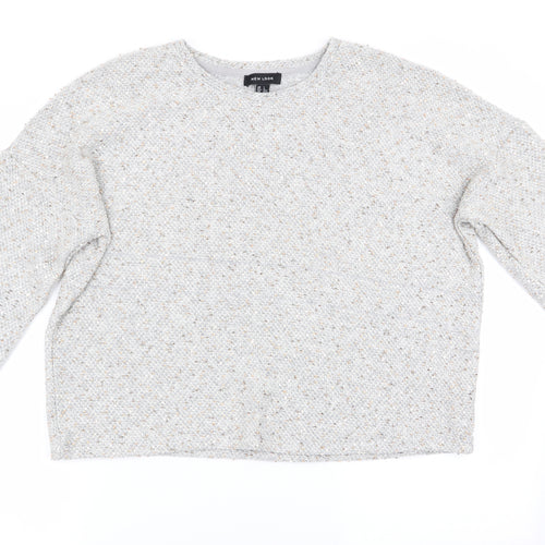 New Look Womens Grey   Pullover Jumper Size L  - Sequins all over